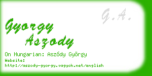 gyorgy aszody business card