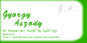 gyorgy aszody business card